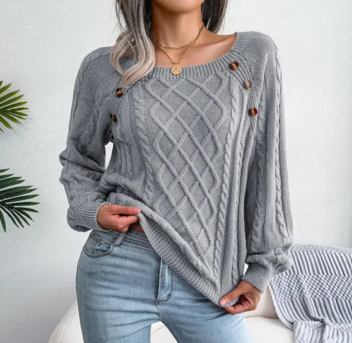Square Neck Twist Knit Top