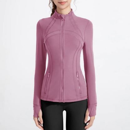 Women's Stand Collar Running Zip Jacket