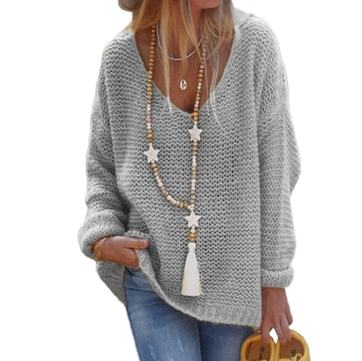 Cozy V-Neck Knit Sweater