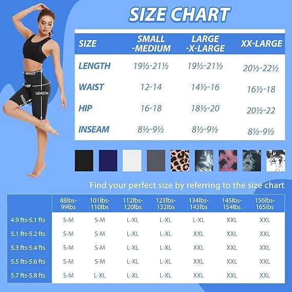 FlexiFit Biker Shorts with Pockets - High Waist Workout Yoga Essentials