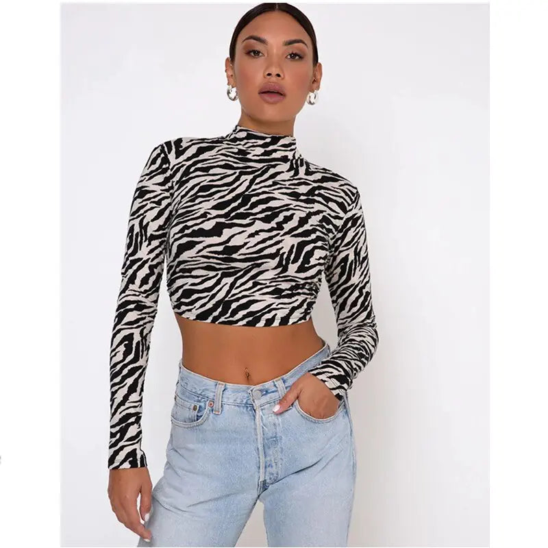 Printed Women Sexy Backless Crop Top