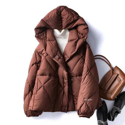 Winter Chic White Duck Down Jacket