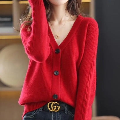 Chic Office Lady V-Neck Cardigan