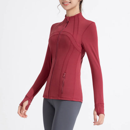 Women's Stand Collar Running Zip Jacket