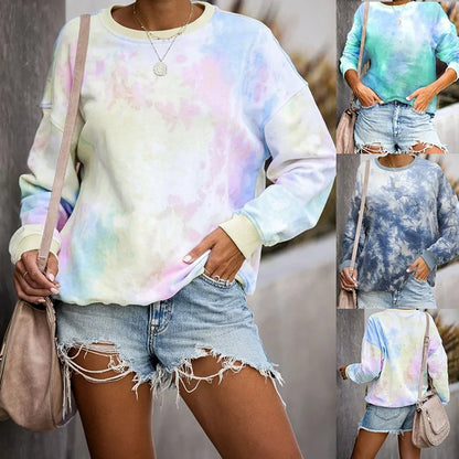 Women's Autumn Tie-Dye Pullover Hoodie