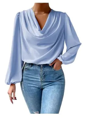 Fashion Women Blouses Pile Collar