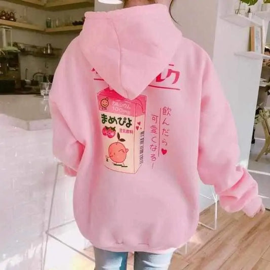 Cute Cartoon Strawberry Design Hoodie