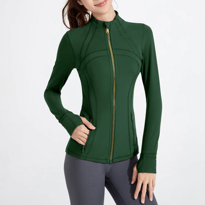 Women's Stand Collar Running Zip Jacket