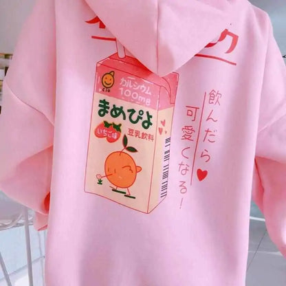 Cute Cartoon Strawberry Design Hoodie