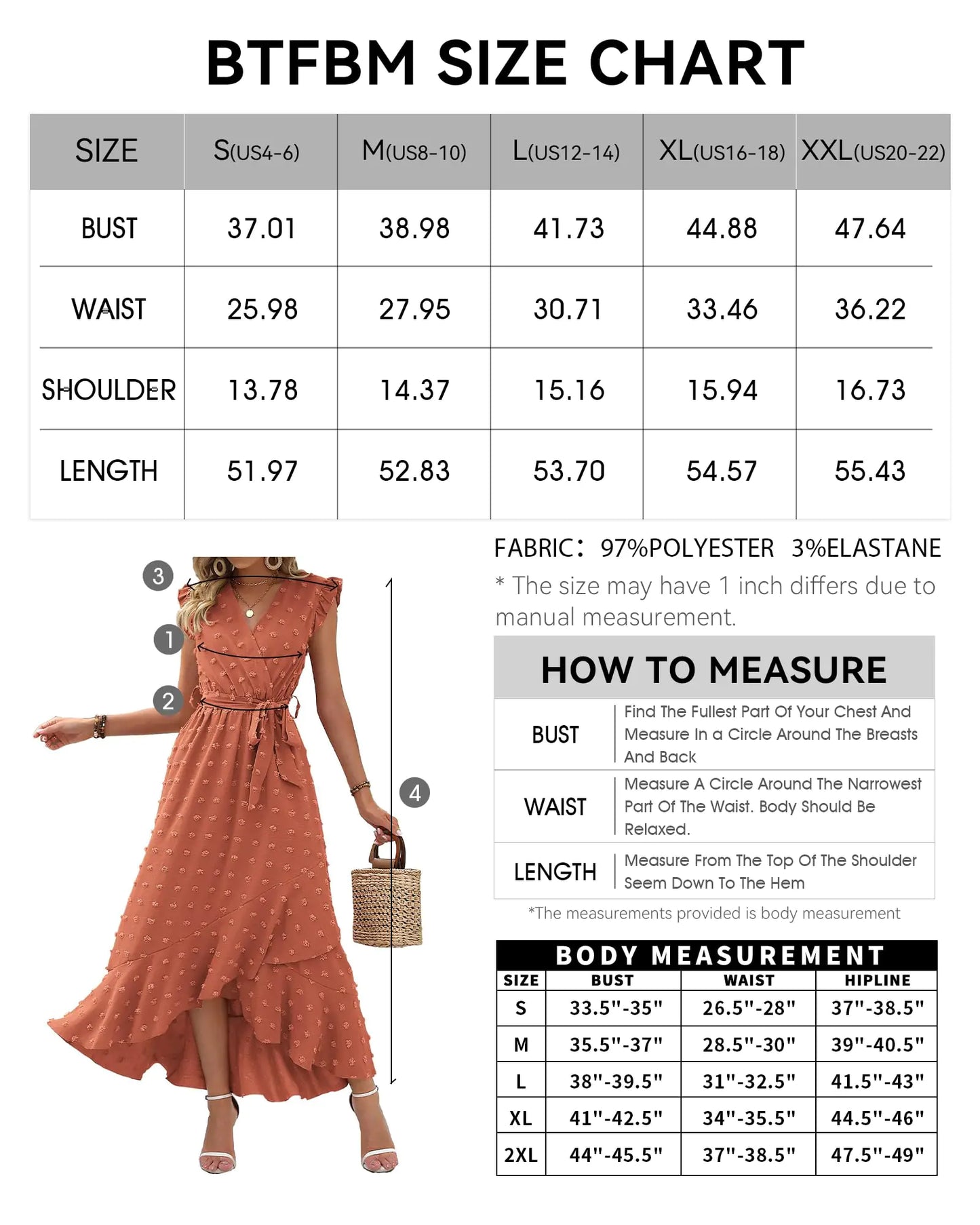 BTFBM 2024 Women's Summer V-Neck Swiss Dot Maxi Dress