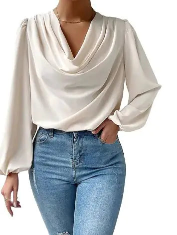 Fashion Women Blouses Pile Collar