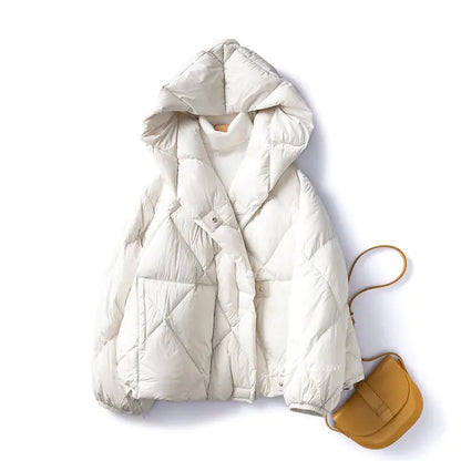 Winter Chic White Duck Down Jacket