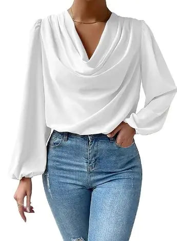 Fashion Women Blouses Pile Collar