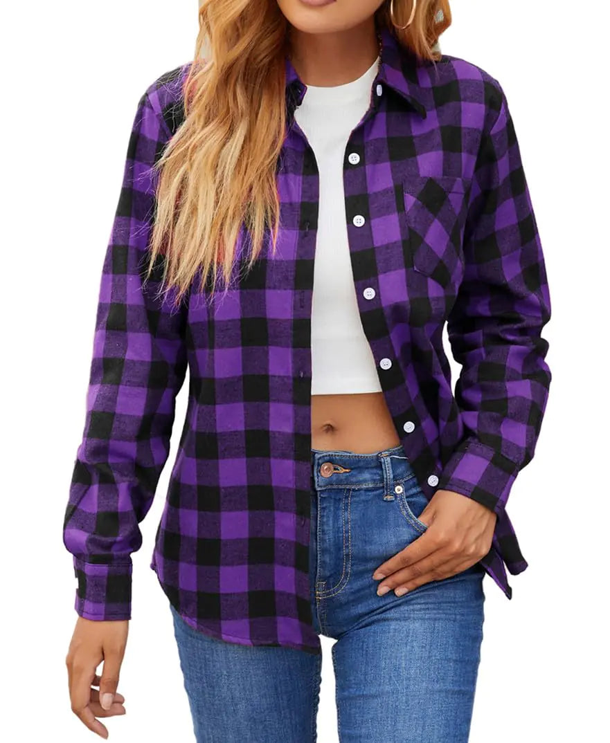 Casual Plaid Button-Down Shirts