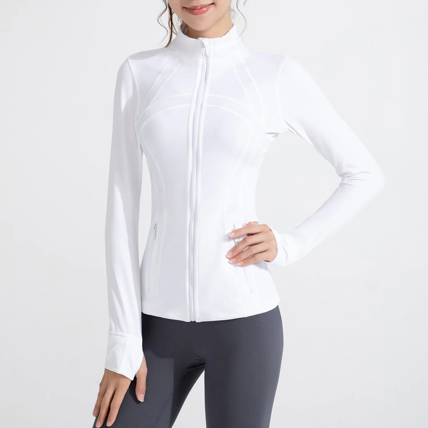 Women's Stand Collar Running Zip Jacket