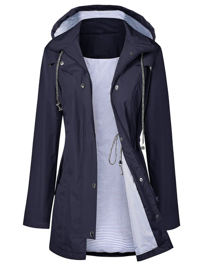 LOMON Waterproof Women's Hooded Trench Coat