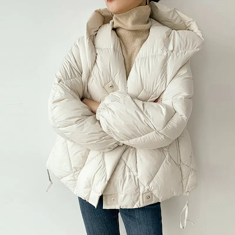 Winter Chic White Duck Down Jacket