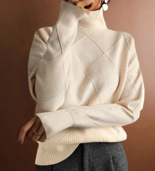 Loose Knit High Collar Sweater in Solid Colors