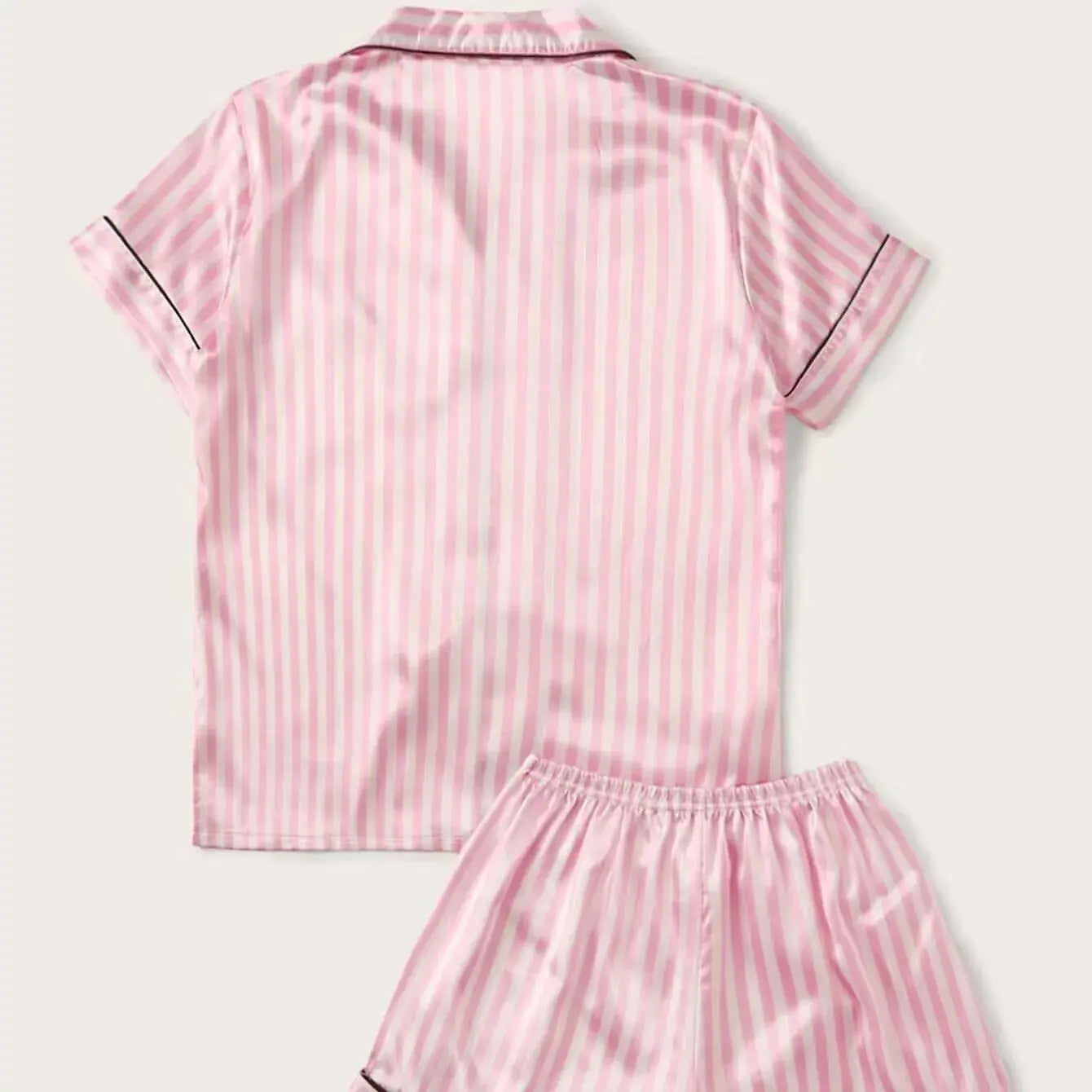 Silky Striped Satin Women's Pajama Set