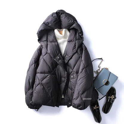 Winter Chic White Duck Down Jacket