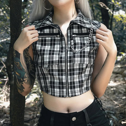 Gothic Elegance Crop Top Shirt