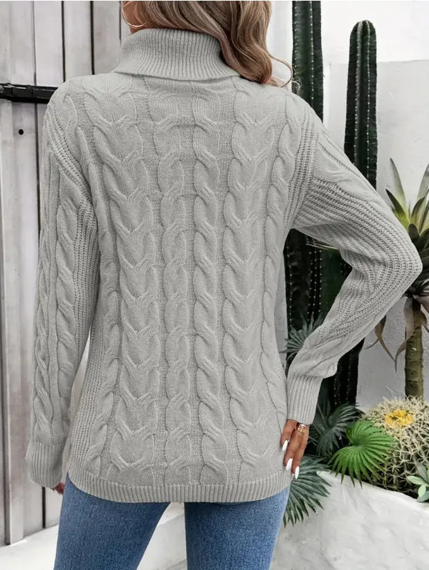 Women's Cable-knit Turtleneck Sweater