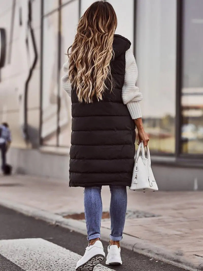 Chic Quilted Knee Vest - Parque Women's Fashion