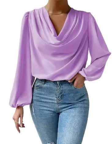 Fashion Women Blouses Pile Collar