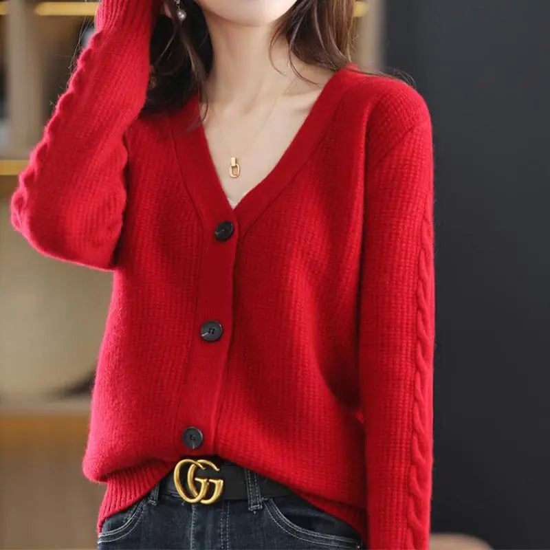 Chic Office Lady V-Neck Cardigan