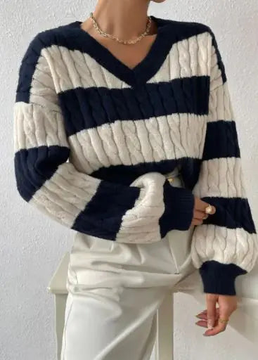 Comfy Casual Women's V-Neck Knit Sweater