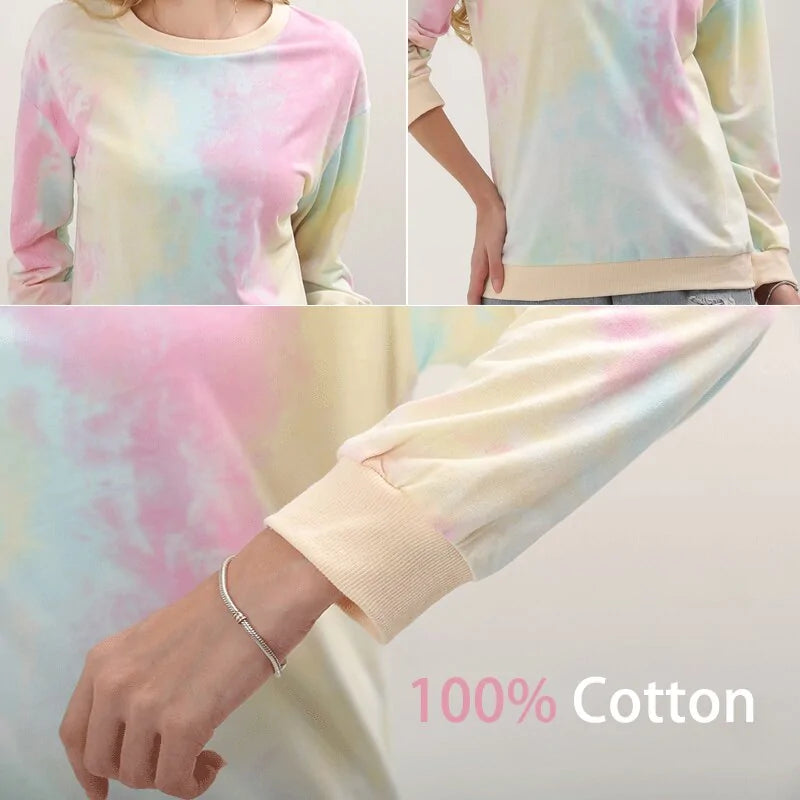 Women's Autumn Tie-Dye Pullover Hoodie