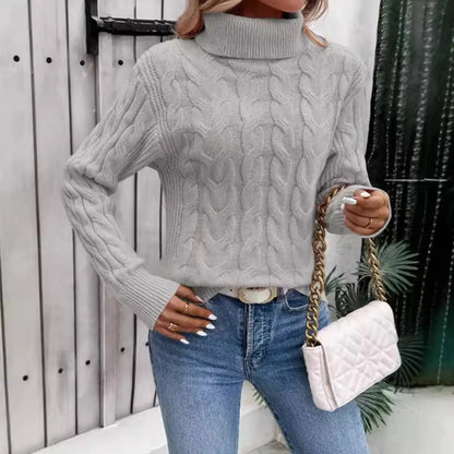 Women's Cable-knit Turtleneck Sweater