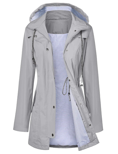 LOMON Waterproof Women's Hooded Trench Coat