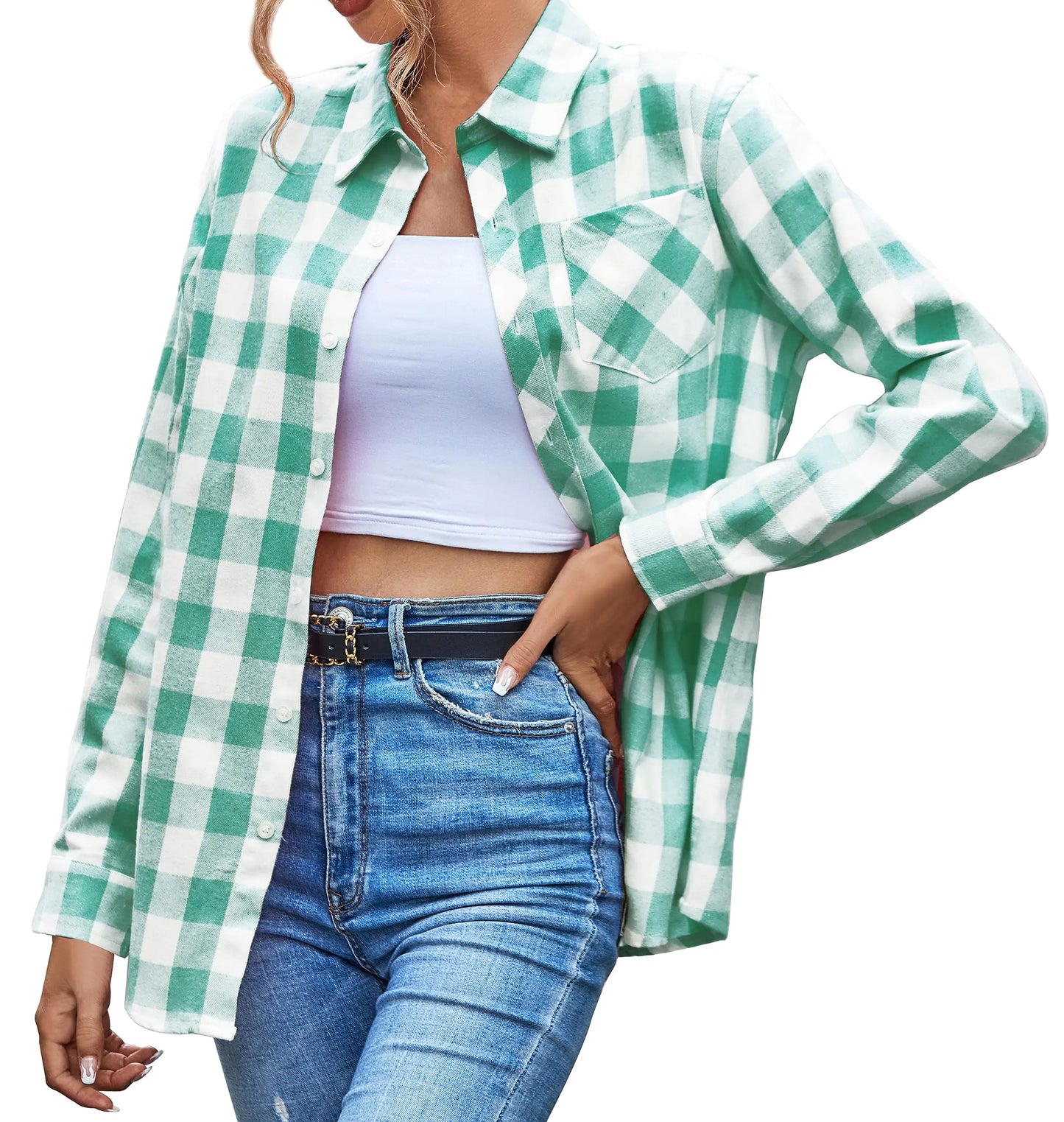 Casual Plaid Button-Down Shirts