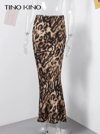 Fashion Leopard Print Skirt Women Slim