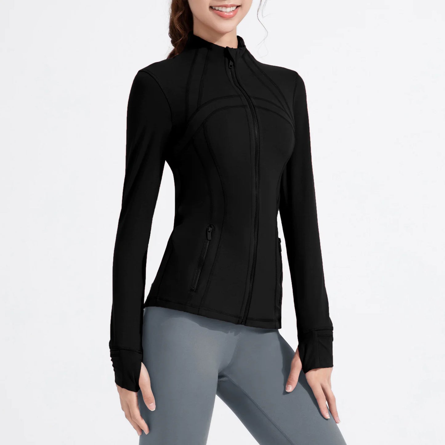 Women's Stand Collar Running Zip Jacket