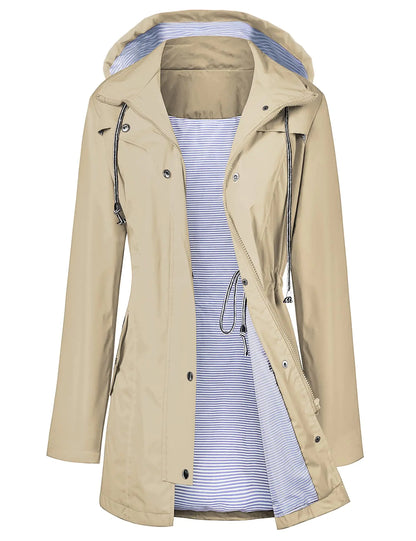 LOMON Waterproof Women's Hooded Trench Coat