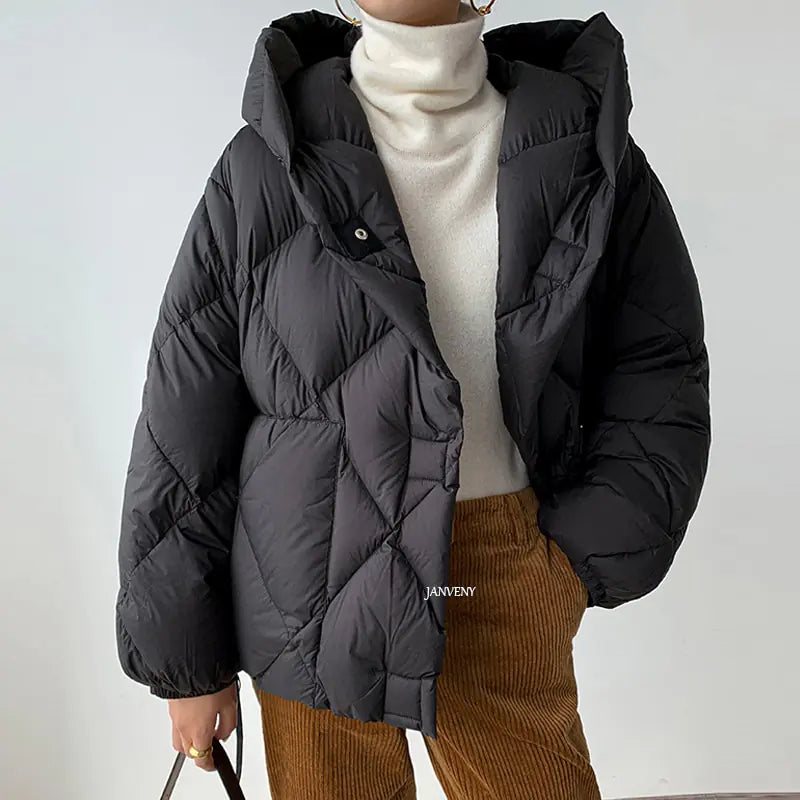 Winter Chic White Duck Down Jacket