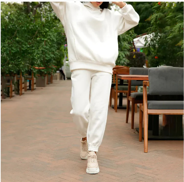 Chic Plush Hoodie Set for Women