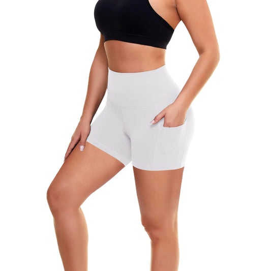 FlexiFit Biker Shorts with Pockets - High Waist Workout Yoga Essentials