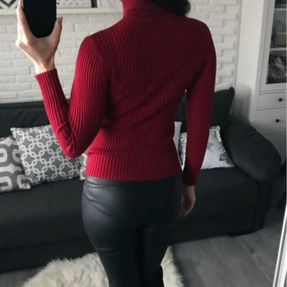 Women Knitted Turtleneck Sweater