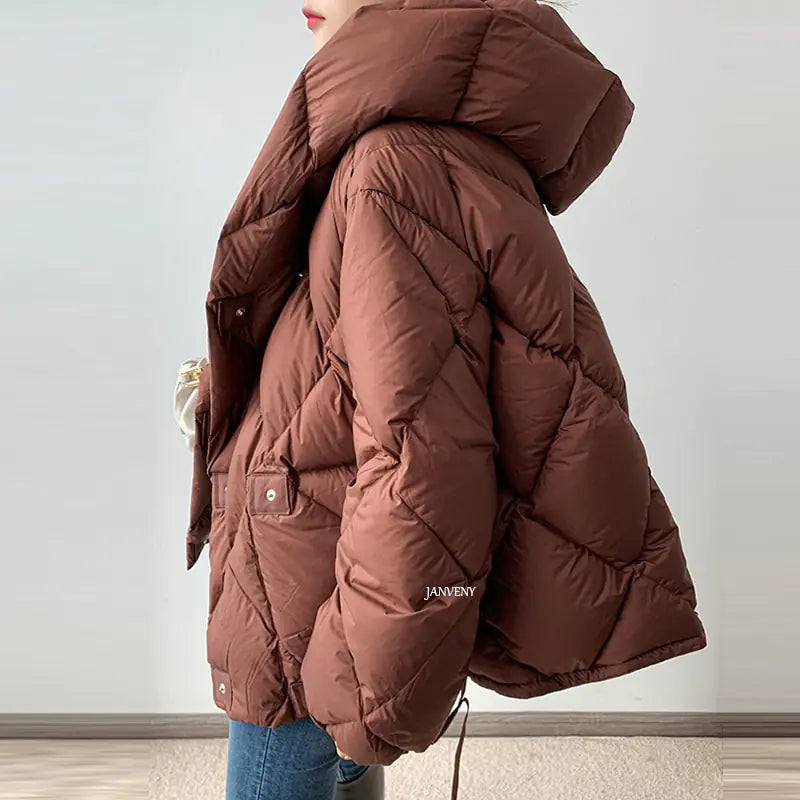 Winter Chic White Duck Down Jacket